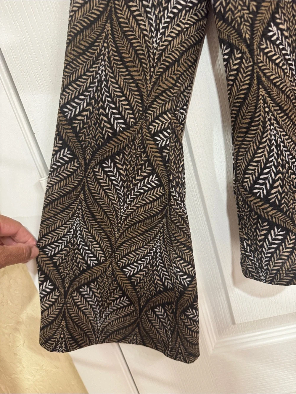 Michael Kors Brown and Black Printed V-Neck Blouse